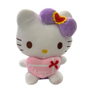 Hello Kitty “I Love You” Plush Stuffed Animal · Purple Bow & Pink Heart
